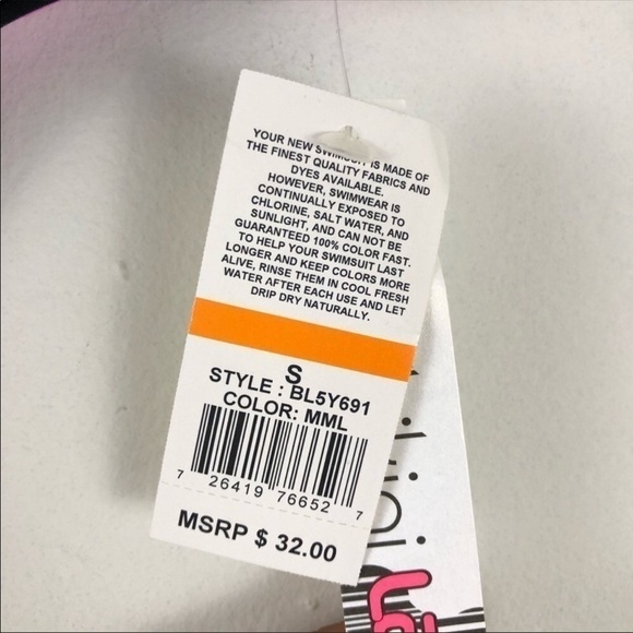 Bikini Lab Pink Geometric Hipster Bikini Bottom S - Picture 8 of 8